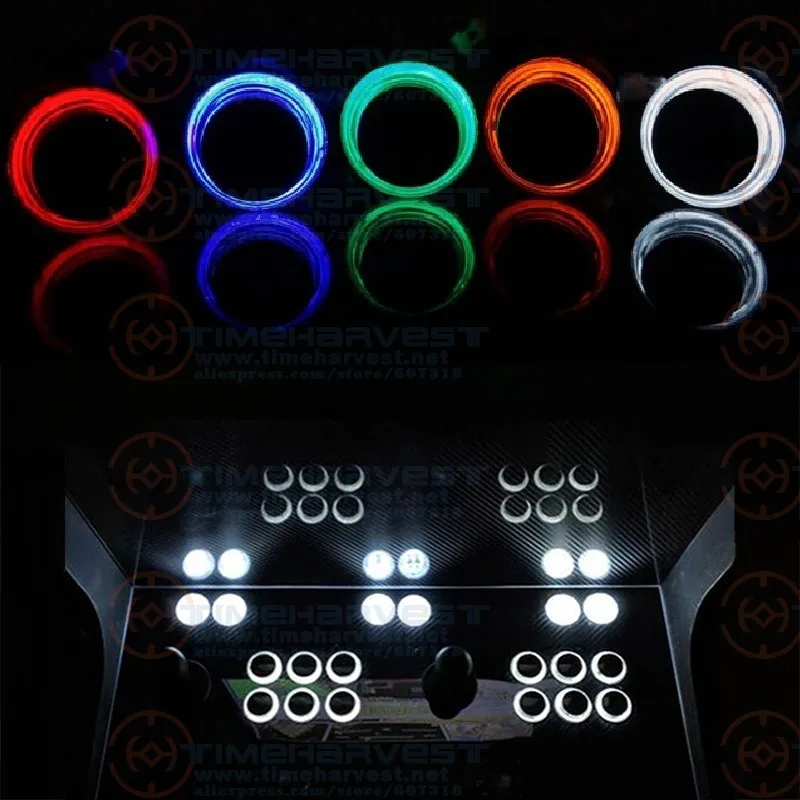 100buc Negru Capac de Transparență Iluminat Buton LED butoane cu comutatoare micro pentru Mașină de Joc Arcade Cabinet Piese Imagine 0