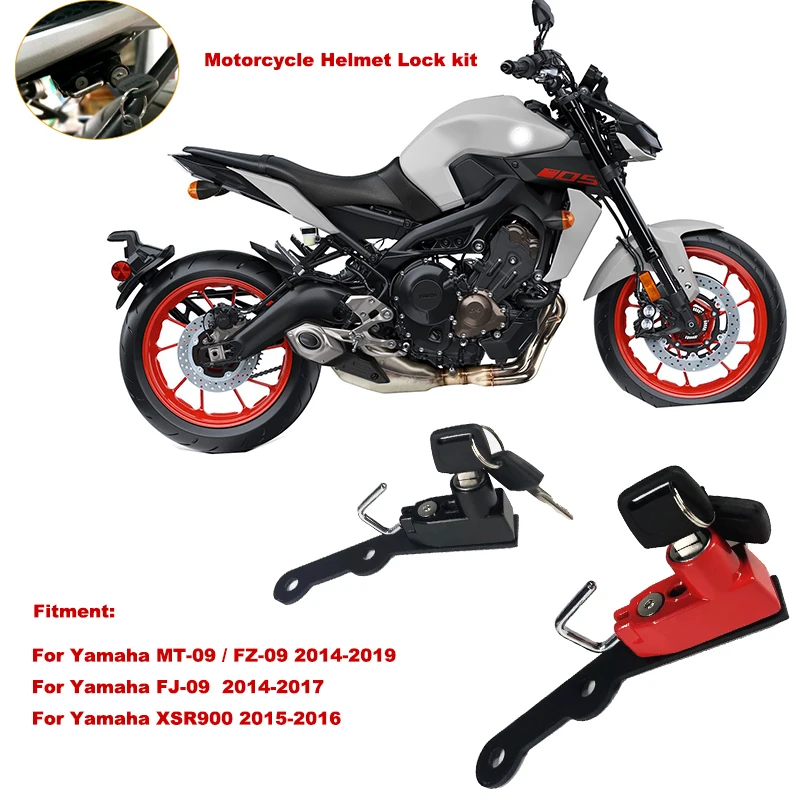 Pentru Yamaha MT-09 MT09 2014-19 ,FZ-09 14-17,XSR900 15-16 Casca Motocicleta de Blocare de Montare Cârlig de Partea de Securitate Anti-furt cu 2 Chei Imagine 0
