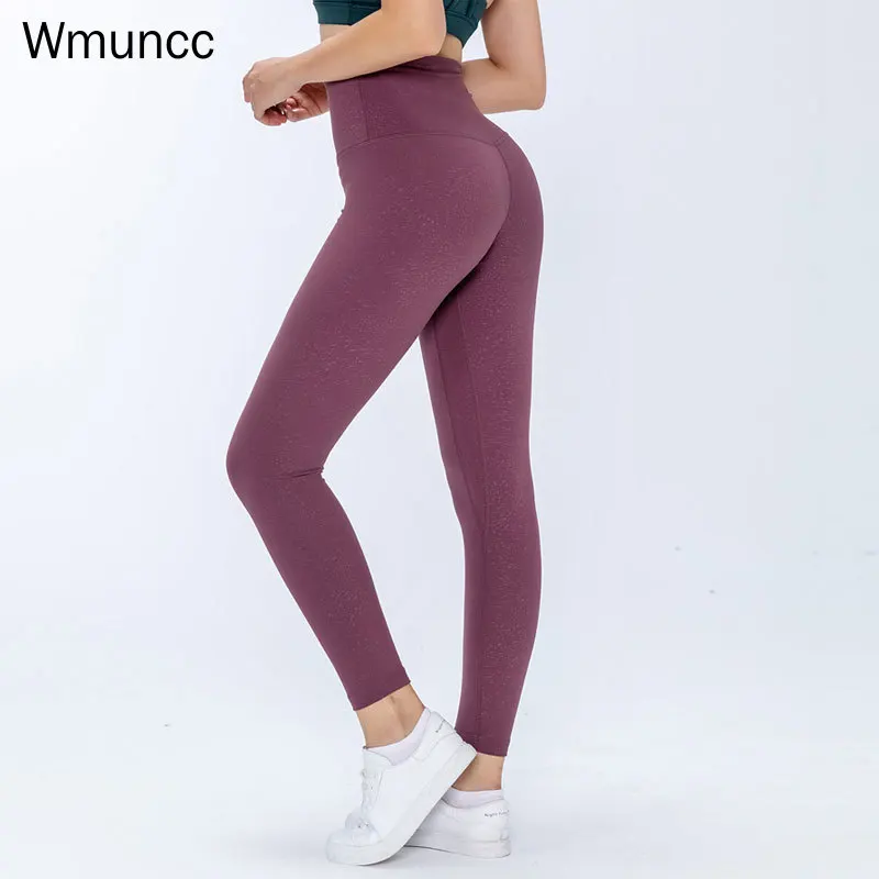 Wmuncc CLASSIC Nylon Spandex Nud Sentiment Strans Pantaloni Sport pentru Femei Fitness Abdomen Yoga Jambiere Calitate de Top S-XL Imagine 0