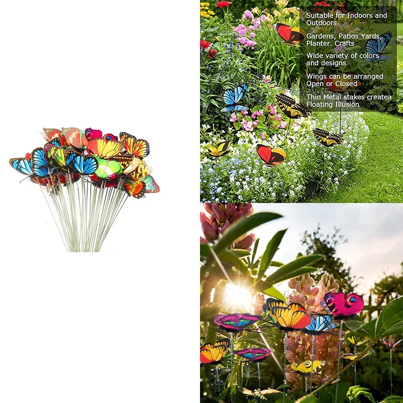 Grămadă De Fluturi De Gradina Curte De Plantat Fluture Colorat Miza Decoratiuni De Gradina Ghivece De Flori Decor Imagine 0