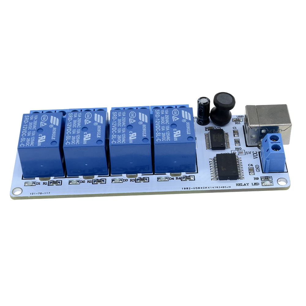 4 Canale USB 5V 12V Releu Automatizare Modulul Computer de Bord Control Pentru Arduino, PIC DSP AVR Cu cablu USB SRD-12VDC-SL-C Imagine 0