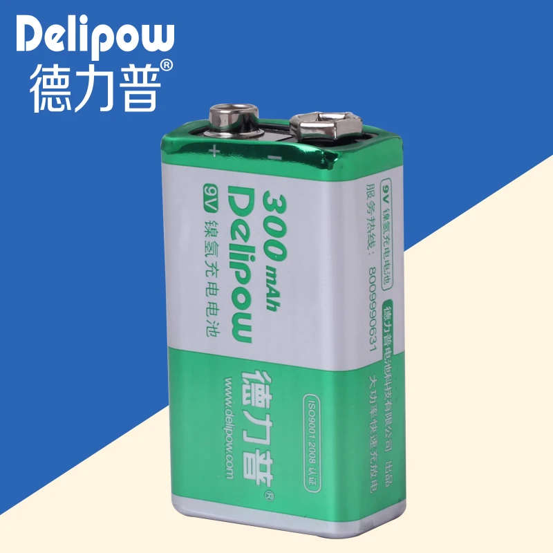 Delipow originale de mare capacitate 9V baterie reîncărcabilă baterie de nouă volți 9 microfon 9 volți baterie 9V 300 Ma Reîncărcabilă Li-ion cu Celule Imagine 0
