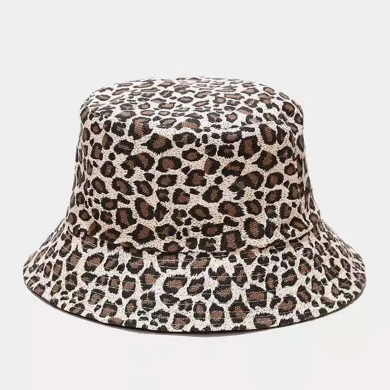 2020 Leopard de Imprimare Găleată Pălărie Reversibile Pescar Pălăria în aer liber, de Călătorie Panama Pălărie de Soare Capac Pălării Pentru Bărbați și Femei Imagine 0
