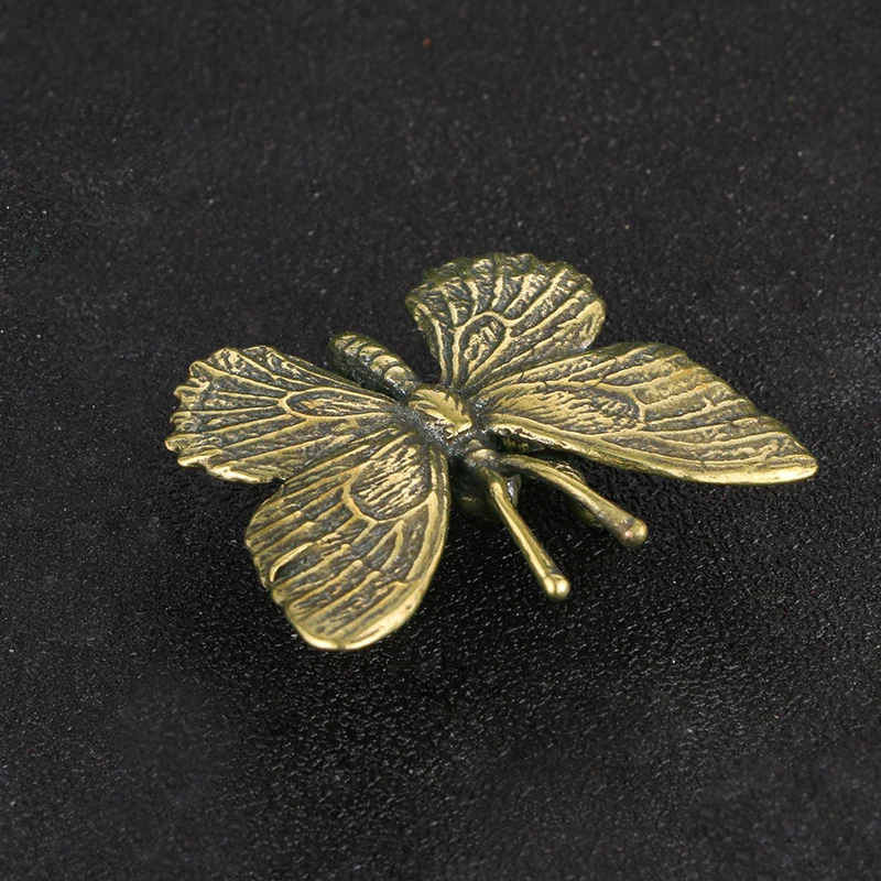Solid Alamă Fluture Figurine Miniaturi Desktop Ornament De Cupru Antic Insecte Statuie Decor Acasă Meserii Imagine 1