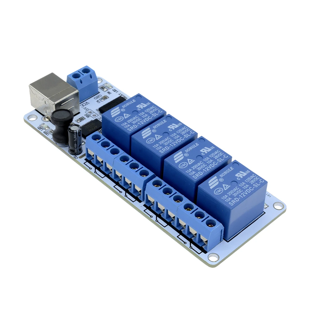 4 Canale USB 5V 12V Releu Automatizare Modulul Computer de Bord Control Pentru Arduino, PIC DSP AVR Cu cablu USB SRD-12VDC-SL-C Imagine 1