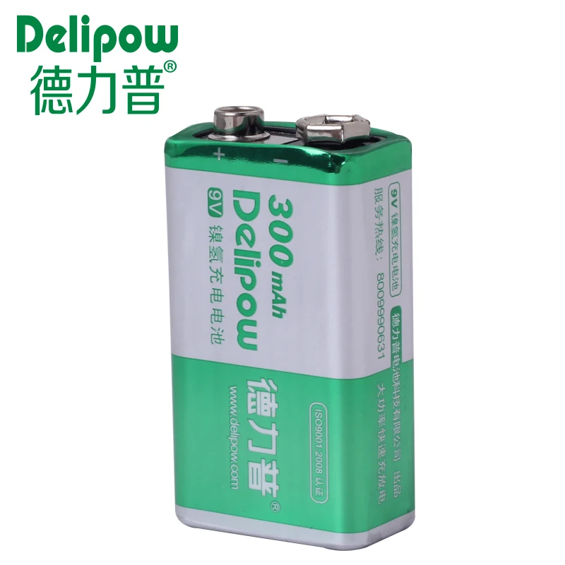 Delipow originale de mare capacitate 9V baterie reîncărcabilă baterie de nouă volți 9 microfon 9 volți baterie 9V 300 Ma Reîncărcabilă Li-ion cu Celule Imagine 1