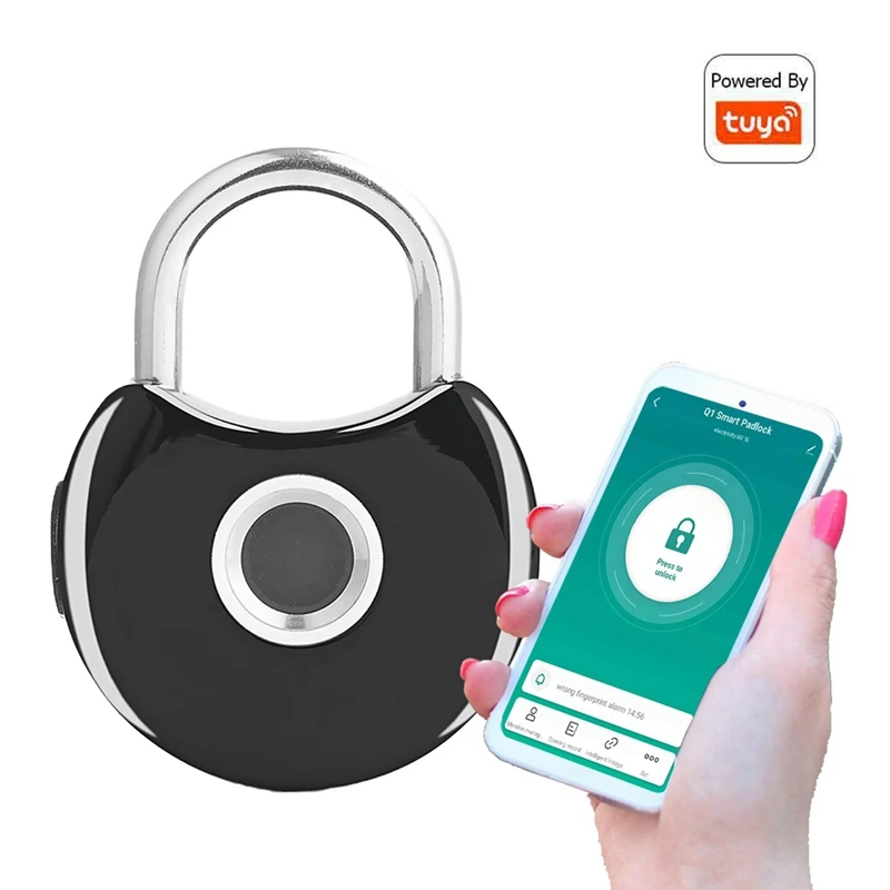 Rezistent la apa Smart Lacăt Tuya Bluetooth Mini Portabil de Amprente Biometric Lacăt Cu Cheile USB Anti-furt Cabinet de Blocare a Ușii Imagine 1