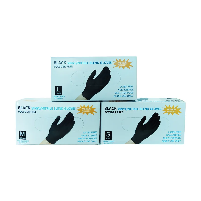 PVC negru Mănuși de Unică folosință 100 Buc / Cutie Tatuaj Manusa Praf de Protecție Salon de coafură Multifuncționale Accesorii Tatuaj Nou Imagine 1