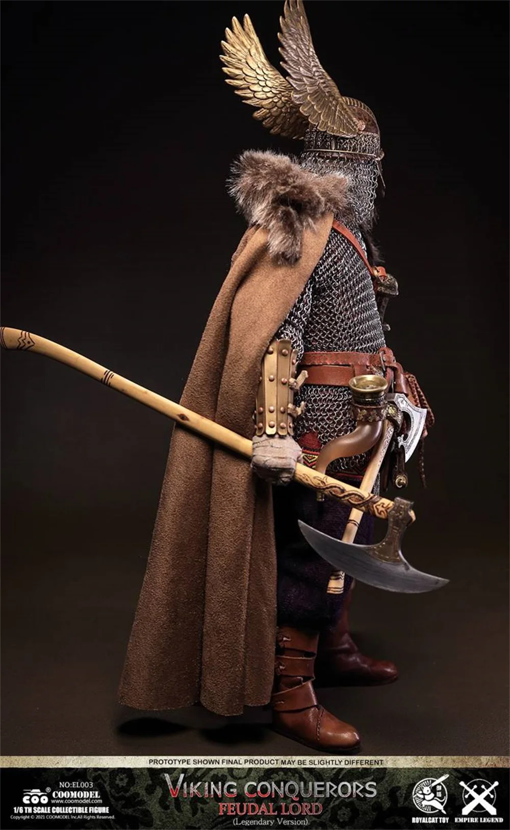 1/6 COOMODEL EL003 Viking Cuceritori Lord Feudal Legendarul Versiunea Vintage sex Masculin Cap Casca de Aripi de Înger Mantie Model Pentru Fanii DIY Imagine 2