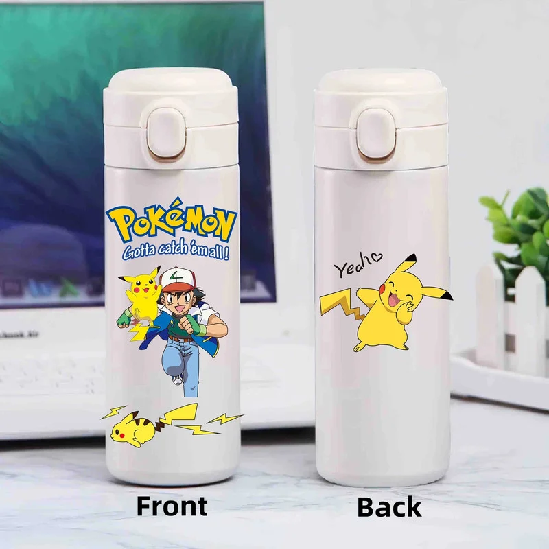 Pokemon Pikachu Cupa Nou Anime pentru Copii Termos din Oțel Inoxidabil Sticla de Apa Termosuri Termosuri de Cafea Ceasca de Cadouri de Craciun Imagine 2