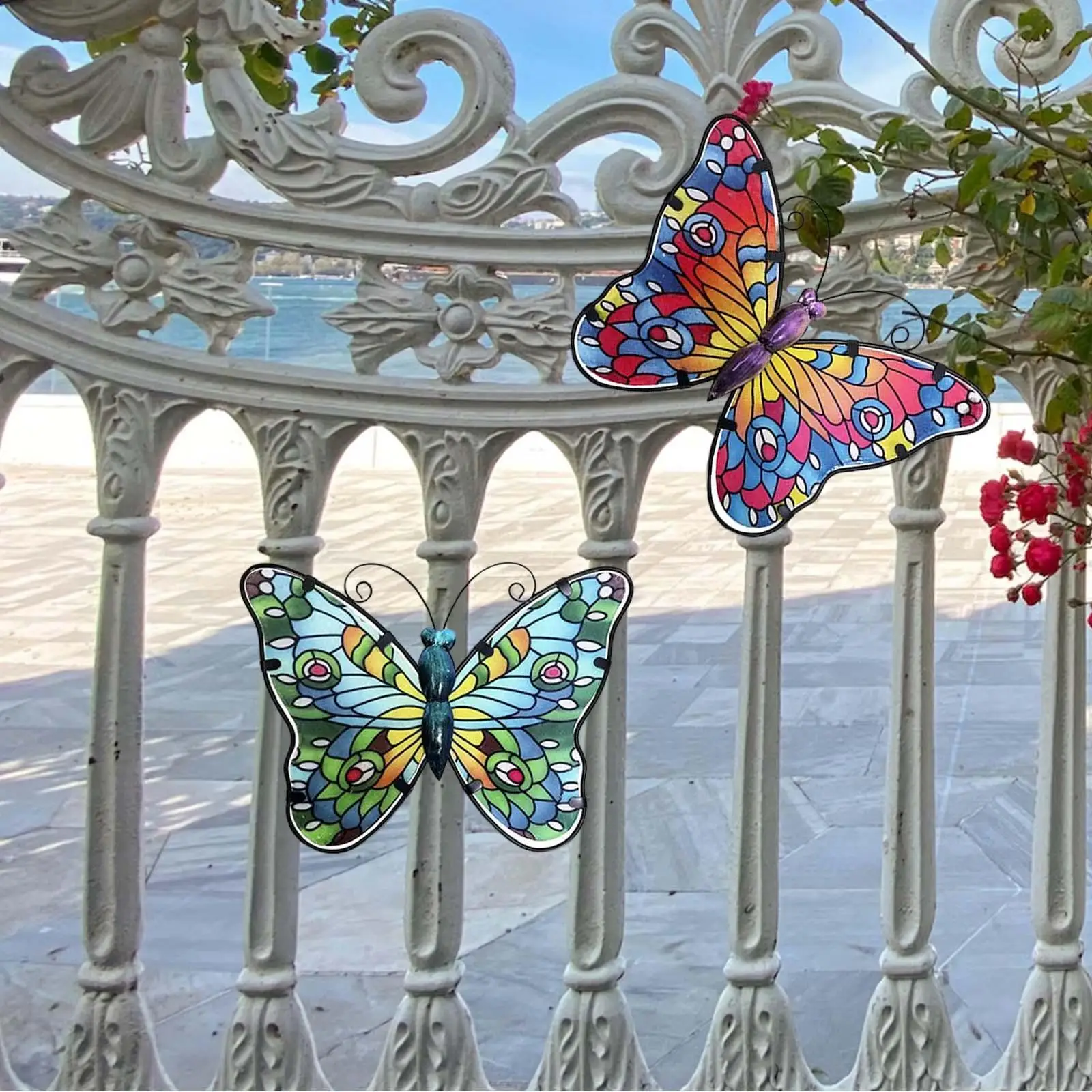 2 buc Fluture Agățat Ornamente Figurine pentru Arta de Perete Acasă Curte Dormitor Gard Imagine 2