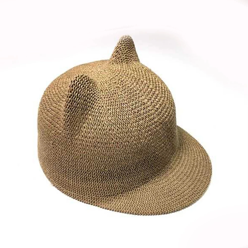 2021 pentru Copii Paie Pălărie Copil de Vara Pălărie de Soare pentru Băieți și Fete Drăguț Ecvestru Pălărie Corn Mic Bereta Respirabil Palarie de Soare Pălărie de Soare Imagine 3
