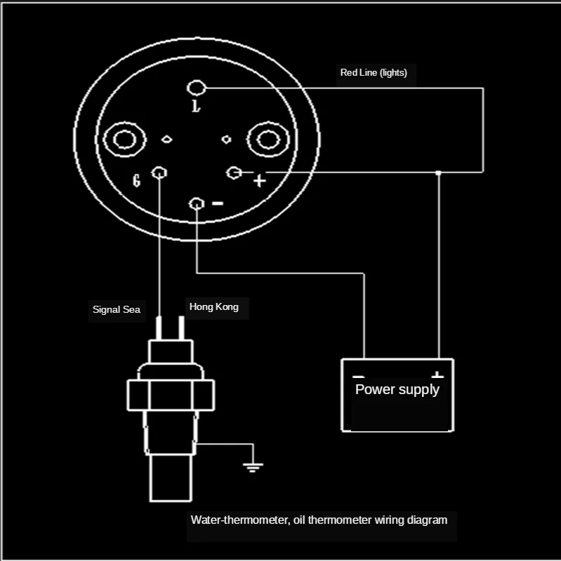 Generic pointer tip motor diesel de apă termometru de masina modificata tractor 12 metri v24v VDO inducție electromagnetică miniere Imagine 3
