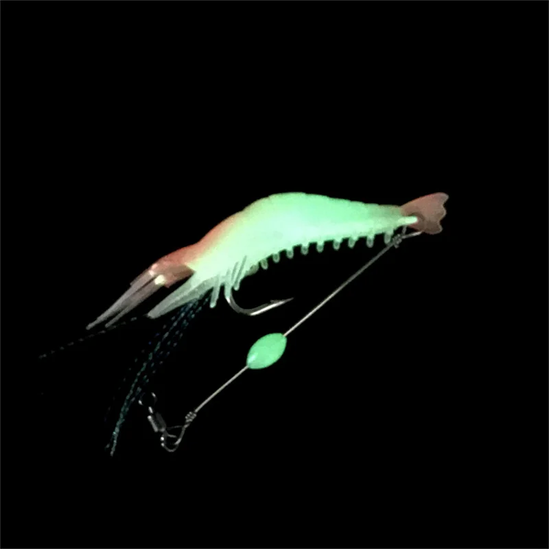 Momeală Artificială Cu Șirag De Mărgele Luminoase Pivotează Cârlig Realiste Moale Momeala Creveți Atrage Simulat Moale Creveți Momeală De Pescuit Assesories Imagine 3