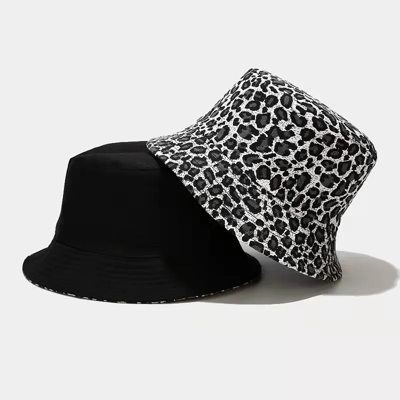 2020 Leopard de Imprimare Găleată Pălărie Reversibile Pescar Pălăria în aer liber, de Călătorie Panama Pălărie de Soare Capac Pălării Pentru Bărbați și Femei Imagine 3