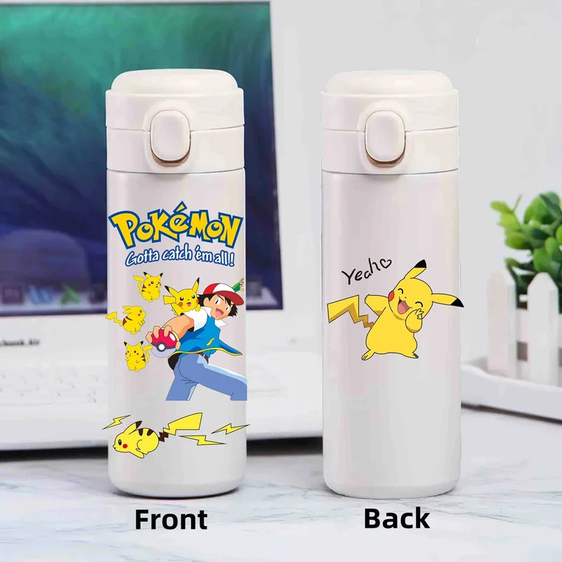 Pokemon Pikachu Cupa Nou Anime pentru Copii Termos din Oțel Inoxidabil Sticla de Apa Termosuri Termosuri de Cafea Ceasca de Cadouri de Craciun Imagine 4