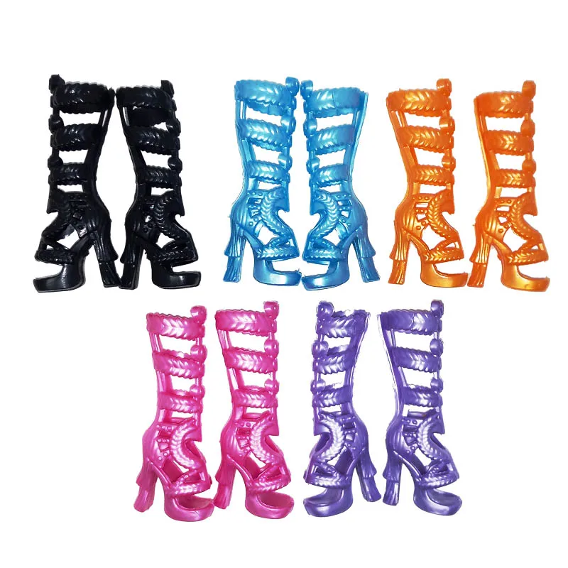 5pairs/lot de Înaltă Calitate, Pantofi de Moda Pentru Papusile Monster High Original Cizme cu Toc Înalt Pantofi Papusa Accesorii Copii DIY Jucărie Imagine 4