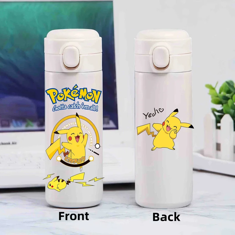 Pokemon Pikachu Cupa Nou Anime pentru Copii Termos din Oțel Inoxidabil Sticla de Apa Termosuri Termosuri de Cafea Ceasca de Cadouri de Craciun Imagine 5