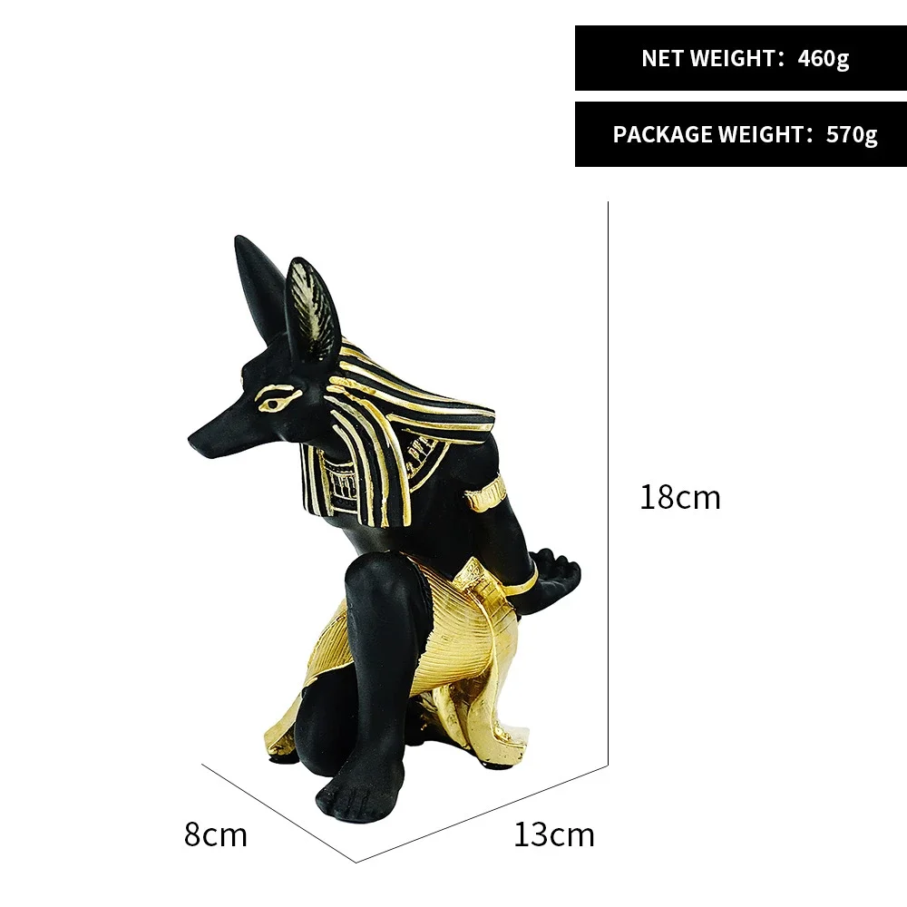 Rășină Anubis Dumnezeu Rack De Vin Figurine Decorative Moderne Egipt Câine Miniaturi Statui De Animale Acasă Interior Decor Birou Sculptura Imagine 5
