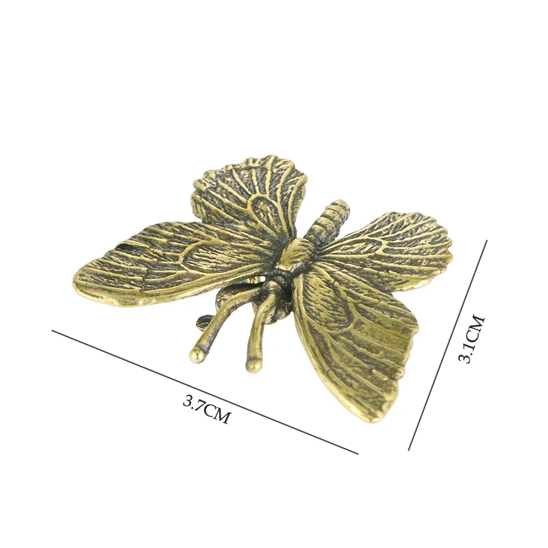 Solid Alamă Fluture Figurine Miniaturi Desktop Ornament De Cupru Antic Insecte Statuie Decor Acasă Meserii Imagine 5