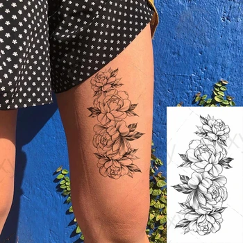 Rose Bijuterii Transfer De Apă Autocolante Tatuaj Femei Organism Piept De Artă Temporare Fata De Talie Bratara Flash Tatuaje Flori