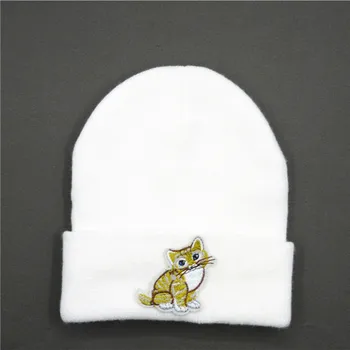 pisica animal broderie Îngroșa tricot pălărie de iarnă pălărie cald Chelioși capac beanie hat pentru copil bărbați femei 196
