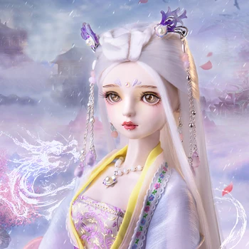 Handmad Bjd 1/3 Păpuși Set Complet 60cm Tradițională Chineză HanFu Loong Păpuși Printesa Minge Mare Cap de Dragon Girl Papusa Jucării