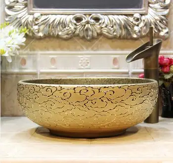 Jingdezhen ceramică bazin hidrografic de pe bazinul de aur placate cu aur Xiangyun nori de flori chiuveta