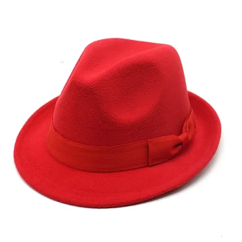 Lână nouă Femei Bărbați Fedora Pălărie De Iarnă de Toamnă Elegant Lady Gangster Trilby Simțit Homburg Biserica Jazz Pălărie 55-58CM reglabil