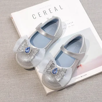 Fete Printesa Pantofi din Piele 2022 Noi Babybow Singur Pantofi Copii Crystal Paiete Pantofi Copil Apartamente Dimensiune 25-35 Mary Janes