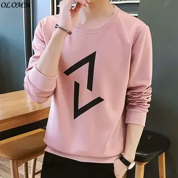 Toamna noul pulover barbati versiunea coreeană student maneca lunga t-shirt fund tricou tendință gât rotund Pulover casual Top