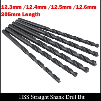 12.3 12.4 mm mm 12,5 mm 12.6 mm 205mm Lungime de Metal de Mare Viteză din Oțel HSS Complet Negru măcinat Terminat Direct Shank Twist Drill Bit