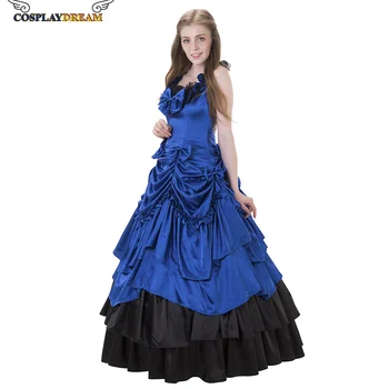 roșu și albastru rochie de bal rochie de vampir rochie de seara stil victorian gotic steampunk rochie de bal rochie pentru femei rochie costum