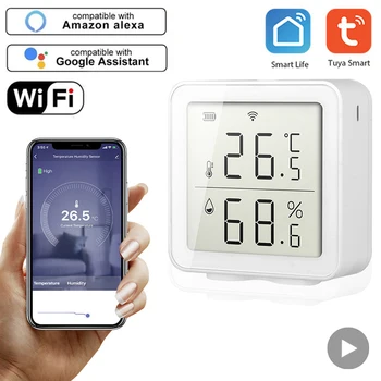 Tuya WiFi Smart Home Pentru Alexa Google Asistent De Temperatură Senzor De Umiditate Smartlife Higrometru Termometru Digital Metru Sonda