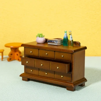 1:12 casă de Păpuși în Miniatură Cabinet de Stocare Nouă Grilă Cabinet de Casa Mobilier Model Decor Jucărie Sertar Poate fi Deschis