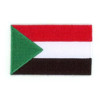 Patch-uri personalizate pentru Steagul Sudanului Etichete Brodate pentru Îmbrăcăminte Diagonal cu tv cu Broder cu Fierul de călcat Pe Suport Personalizat și MOQ50pcs