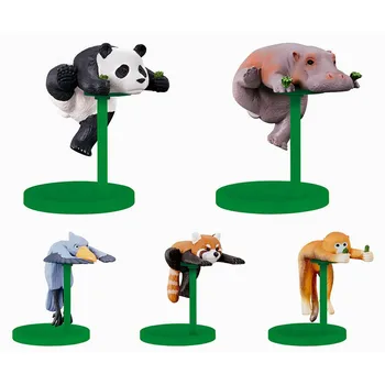 Bandai Kawaii Mini Animale Jucării Capsulă Panda pe faleza Hipopotam maimuță de Aur Whalehead barza Ornamente Anime Decor