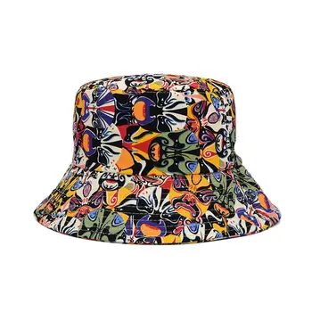 2021 Bumbac patru sezoane Creative Print Găleată Pălărie Pescar Pălăria în aer liber, de Călătorie Pălărie de Soare Capac pentru Bărbați și Femei 382