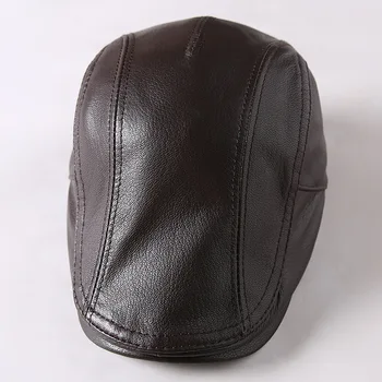 X173 Piele naturala Pălării pentru Bărbați din piele de Oaie Sepci Unisex în aer liber de Agrement Bereta Capace de Cald în Interior Parasolar Capace de Oaie piele de Căprioară