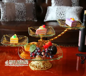 Noul Europene de înaltă calitate cu patru straturi de sticla de fructe tort de nunta tort tava Hotel KTV decor acasă