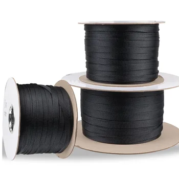 1/5/10M Negru Izolate Panglica Sleeving 1-100mm Strâns PET Cablu de Protecție Rezistente la Uzură Extensibil Fire de Cablu Manșon