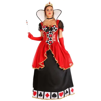 Halloween Cosplay Alice Dress Regina Cosplay Performanță Etapă De Îmbrăcăminte Roșu Inima Femeilor Joc De Rol Costum Rochie De Petrecere