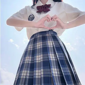 JK uniformă costum autentic zăbrele fusta plisata fusta de primăvară și de vară facultate stil Japonez fata fusta scurta