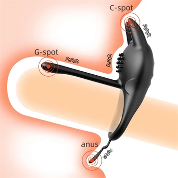 Ejaculare întârziată Inel Penis Vibrator Stimulator Clitoridian Butt Plug Anal Plug Lichid de Silicon Inel de Penis Jucarii Sexuale de Cuplu