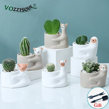 2022 Ceramice de Animale Ghiveci de Desene animate Creative Mini Suculente Ghivece Acasă Living Decorul Camerei de Artizanat Cactus Dispozitiv cu Cadou