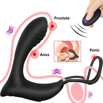 Masculin, Prostata Pentru Masaj Vibrator Anal Plug Din Silicon Rezistent La Apa De Prostata Stimulator Dop De Fund Ejaculare Întârziată Inel Jucărie Pentru Bărbați