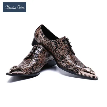 Moda pentru bărbați Florale Rochie de Mireasa Pantofi Dantelă Pantofi din Piele Pantofi Oxfords pentru Barbati Metalic Picior de Aur Rochie Pantofi pentru Bărbați