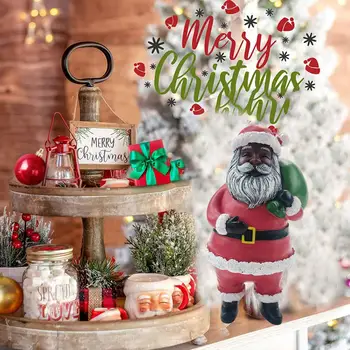 Ornament de crăciun Atractiv Mini Desene animate Mos craciun Ornament Scena Aspect de Rășină Stil Clasic Moș Crăciun Doll Ornament pentru Casa