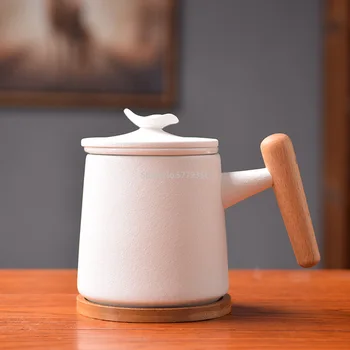 Design simplu Cana Ceramica cu Capac Ceai de Separare Cupa Stil Japonez Creative Office Ceașcă Ceașcă de ceai Cadou de Înaltă calitate Cana Ceramica
