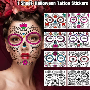 2022 Noi Amuzant de Halloween Două culori Luminoase Tatuaj Autocolant Autocolant Fata de Ghost Festival Cicatrice Autocolant Tatuaj Autocolante Fata